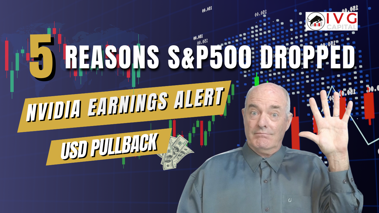 S&P500 falling while Nvidia and Walmart earnings impact stock market and USD pullback analysis